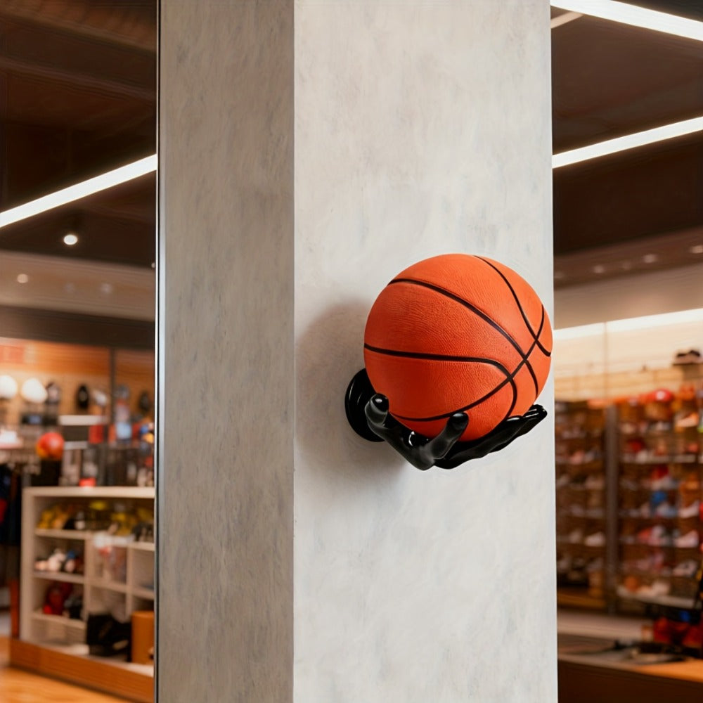 Wall Mounted Hand Shape Sports Ball Display Shelf - Decorative Storage Organizer for Basketball Football Volleyball Rugby Baseball Collection