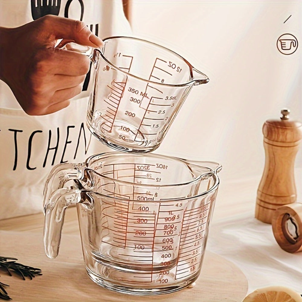 Tempered Glass Measuring Cup Set with Coffee Cups, Borosilicate Glass Liquid Measuring Cups for Kitchen Baking Cooking, Dishwasher Safe, 4PCs or 9PCs