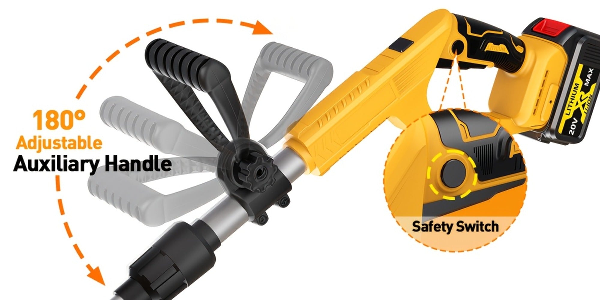 Electric Tiller Cultivator Cordless 20V Battery Powered - 8.6 Inch Tilling Width, Adjustable Ergonomic Handle, Garden Bed & Farm Soil Breaker, Available in Small/Large with 1 or 2 Batteries Included