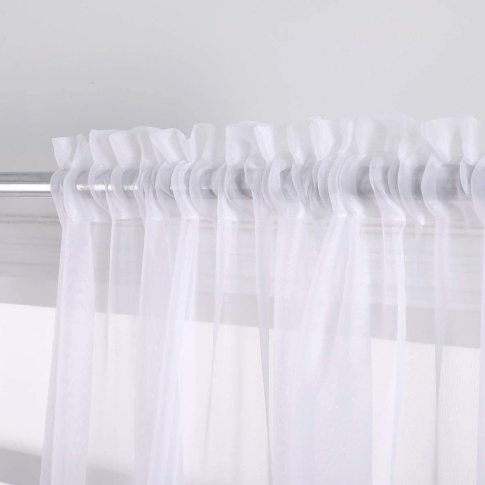 Sheer Curtains 2 Panels Rod Pocket ¨C Light Filtering Privacy Window Drapes for Living Room Bedroom Modern Home Decor