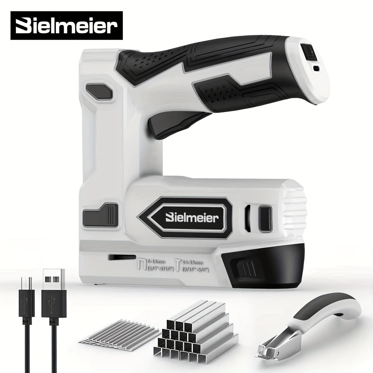 Cordless Stapler Brad Nailer 2-in-1 4V / 20V No Compressor ¨C Lightweight with Battery, Charger & 1600pcs Nails & Staples, for Carpentry, Home Improvement, Upholstery & DIY ¨C Multiple Colors & Upgrade Versions