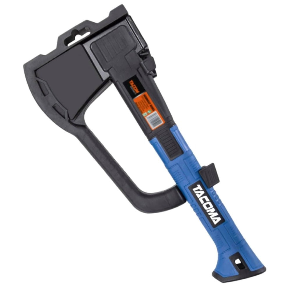 Camping Hatchet 15 Inch Splitting Axe 45 Carbon Steel with Nylon Rubber Non-Slip Handle ¨C Teflon Blade, Blade Cover & Optional Whetstone Set for Wood Chopping, Tree Cutting, Hiking Backpacking Outdoor