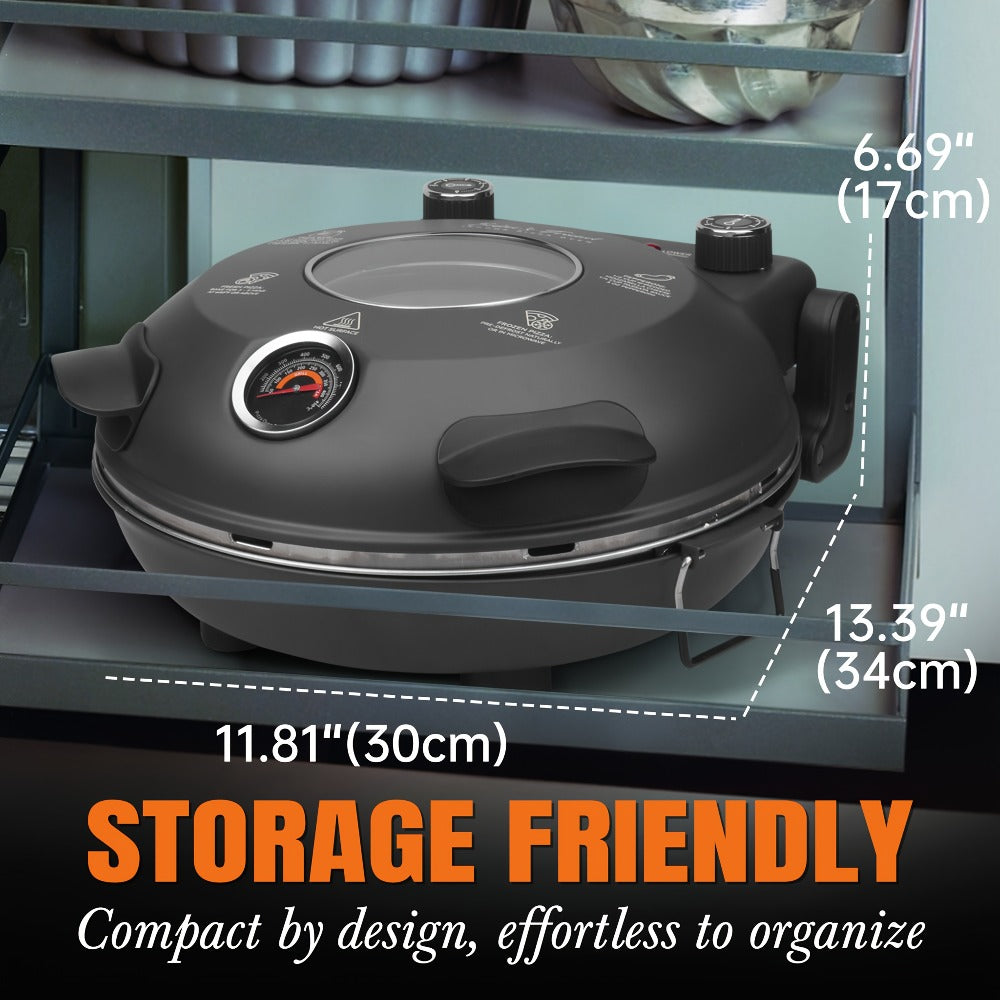 Electric Quesadilla Maker 9.5 Inch ¨C Grilled Cheese Machine, Extra Stuffing Capacity, Easy 6-Wedge Slice, Non-Slip Feet | Also Available as 12 Inch Pizza Maker