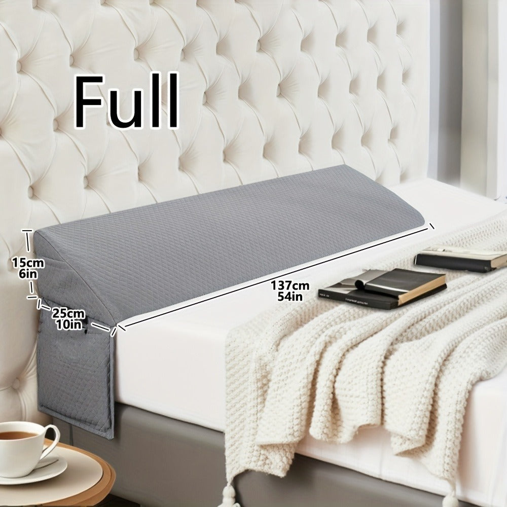 Bed Wedge Pillow Bed Gap Filler - Memory Foam Mattress Wedge Headboard Pillow for Sleeping, Backrest & Post-Surgery Support