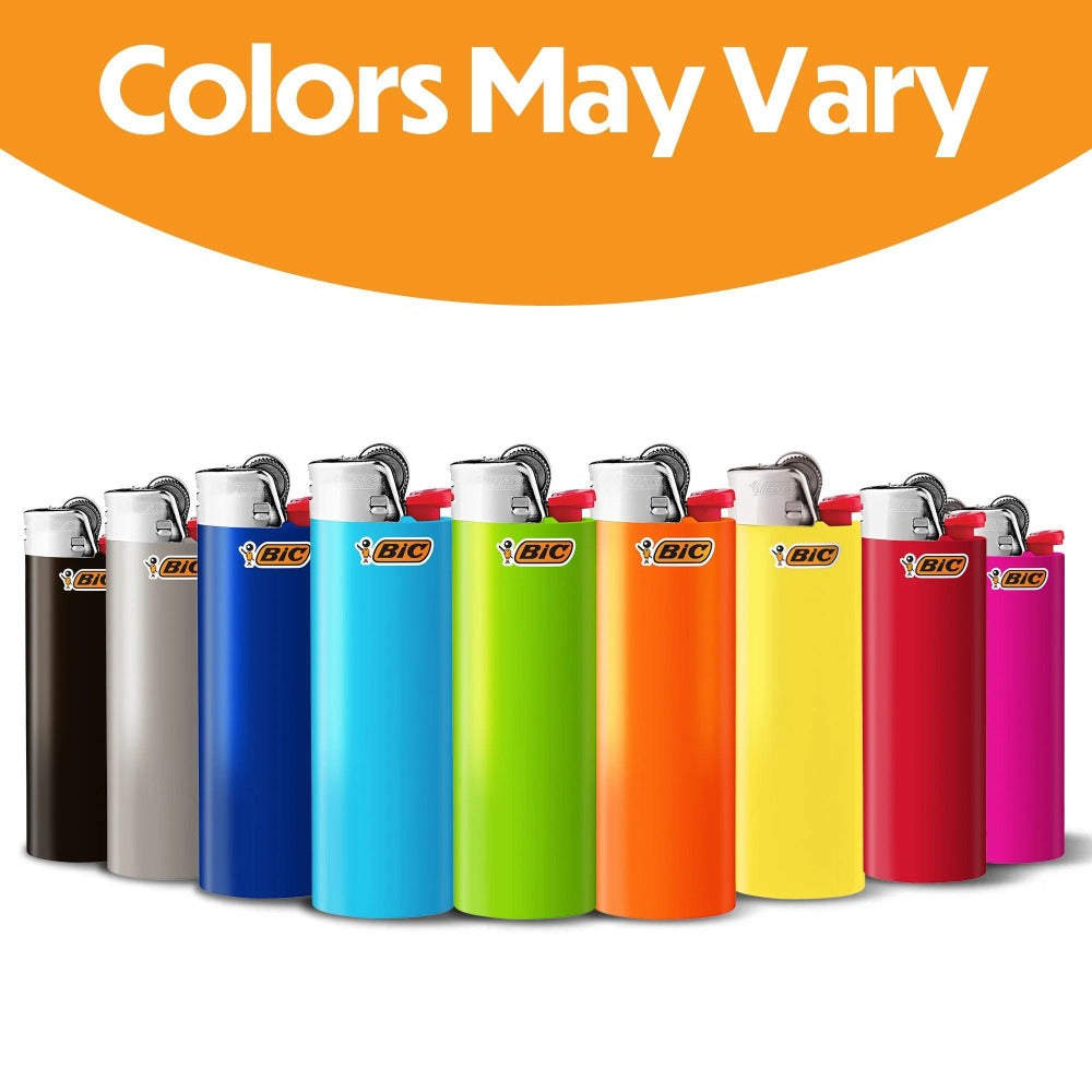 BIC Classic Maxi Pocket Lighters Assorted Colors 8-Count Tray - Reliable Everyday Lighter for Home, Candles, Camping & Outdoor Use