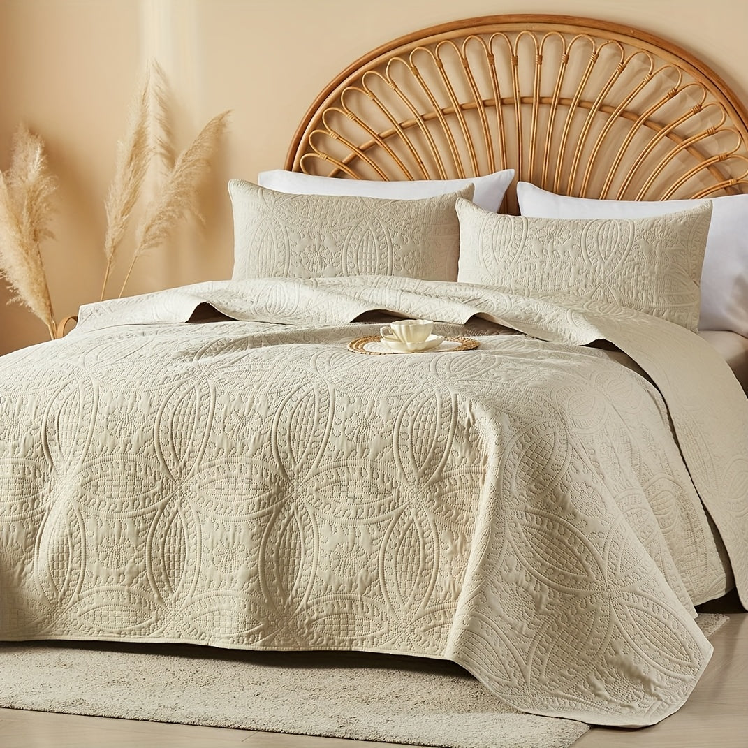 Quilt Set 2-3pcs ¨C Lightweight Microfiber Bedspread Coin Pattern Coverlet All Seasons Twin Full Queen King Cal King