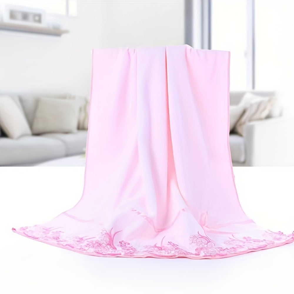 Lace Embroidery Towel Set 4-Piece 350GSM Soft Absorbent Bath and Hand Towels for Bathroom Elegant Decorative Towel Set
