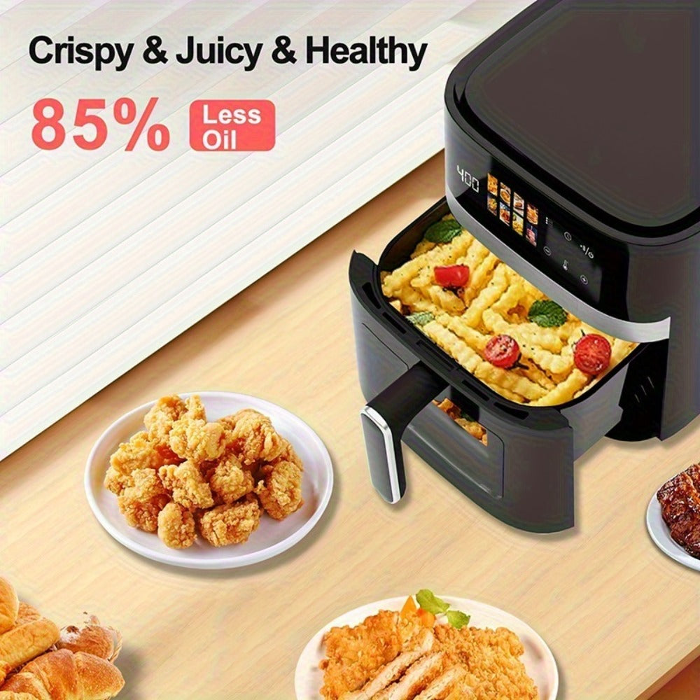 Air Fryer 5 Quart 8-in-1 Electric Hot Air Oven 1350W with LED Touchscreen & 360¡ã Hot Air Circulation ¨C Large Capacity Digital Air Fryer for Fry Roast Bake Grill Dehydrate, Black