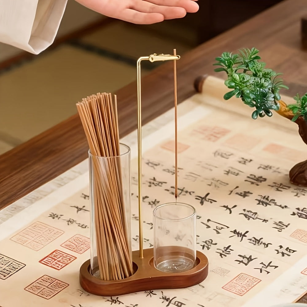 Glass Incense Holder Set of 2 - Vintage Creative Design for Tea Ceremony, Meditation, Yoga, Spa, Home Decor, Room & Garden Terrace Display