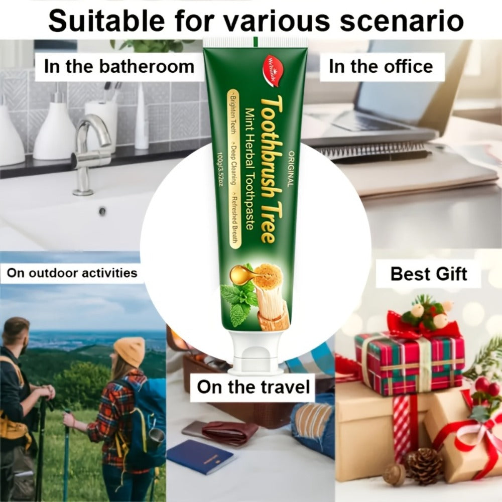 Natural Toothpaste 3-Pack ¨C Herbal Mint Formula for Sensitive Gums & Teeth, Long-Lasting Freshness, Gentle Deep Cleaning Dental Care for Men & Women, Sleek Tube Design with Natural Ingredients