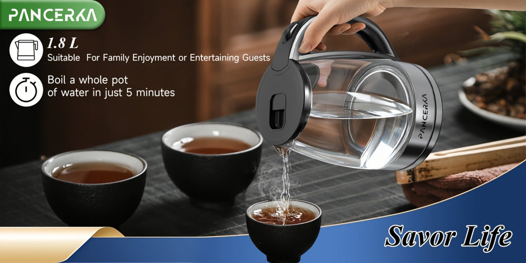 Electric Kettle 1000W BPA Free Auto Shut-Off Stainless Steel Fast Boiling Hot Water Kettle 1.7L Cordless Tea Kettle with Filter Boil-Dry Protection Black