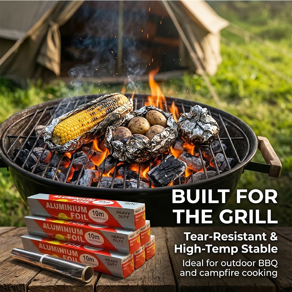 Aluminum Foil Rolls Heavy Duty ¨C Thick Tin Foil for Baking, Grilling, BBQ & Food Wrapping, Disposable Kitchen Foil for Restaurants & Home, Perfect for Camping, Corn, Hot Dogs & Sandwiches