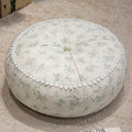 Round Floor Cushion Floral Tatami Seat Cushion for Living Room Bedroom Window, Boho Meditation Pillow for Reading & Yoga, Rustic Style Decorative Floor Pillow, Available in Green, Pink, Tangerine