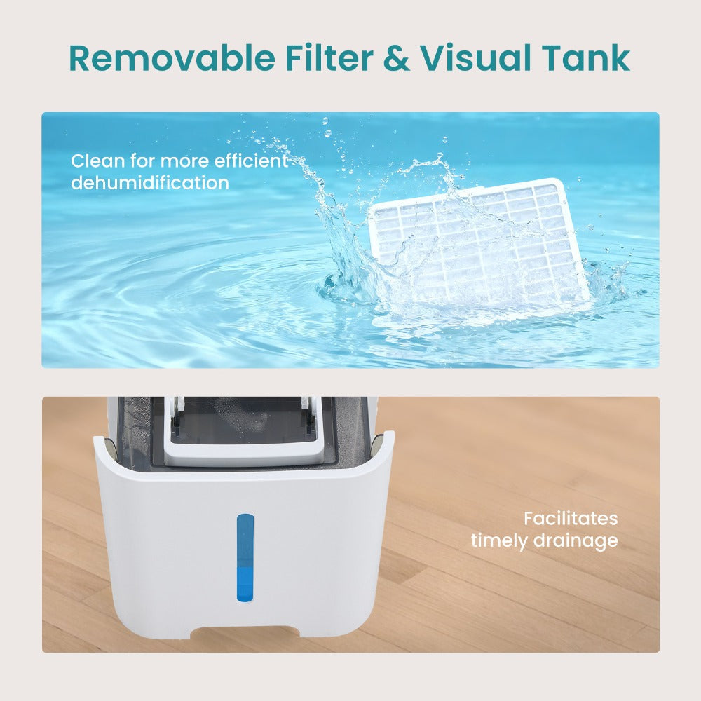 Dehumidifier for Basement 50 Pint 5500 Sq Ft with Drain Hose, Portable Home Dehumidifier for Large Room Bedroom Bathroom, 3 Modes Auto Shut-Off Quiet Fan Washable Filter Humidity Control