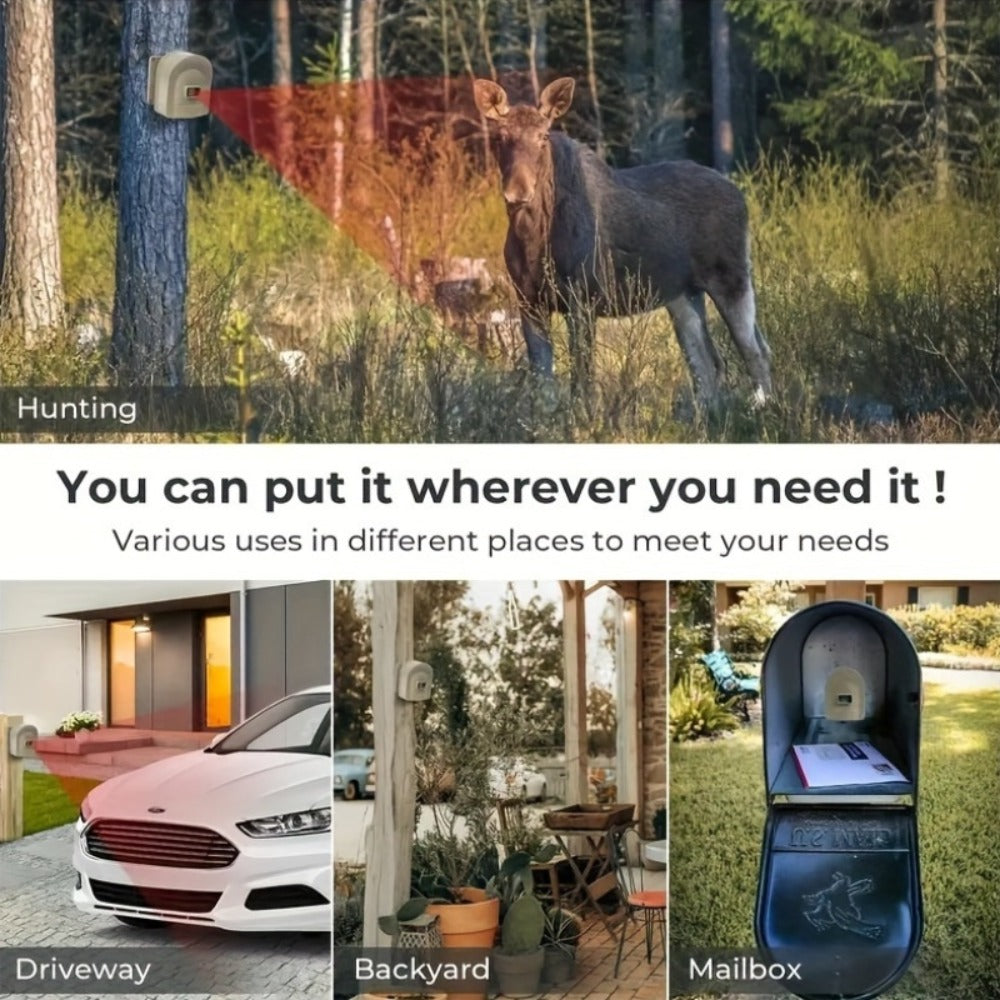 Driveway Alarm Wireless Sensor System 1/2 Mile Range ¨C Motion Sensor Detector for Home, Mailbox & Perimeter Security, Battery Operated, 38 Ringtones