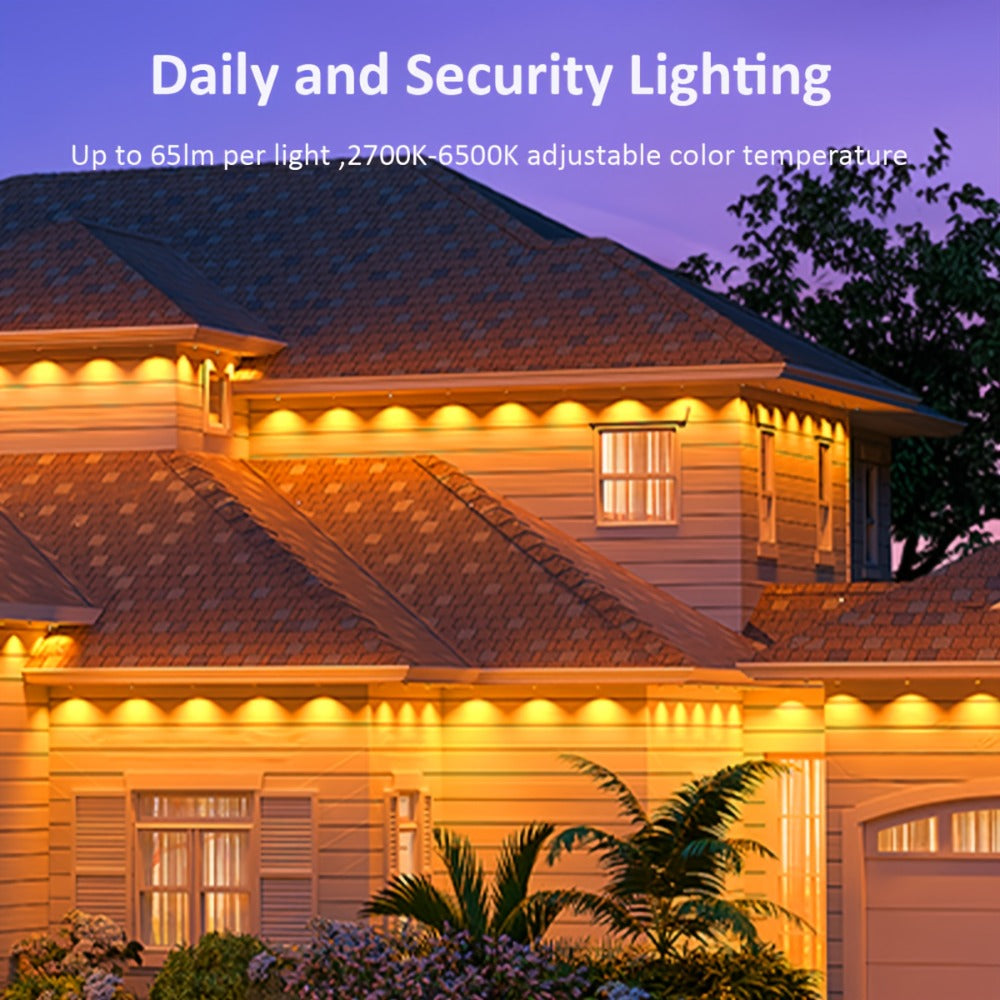 Permanent Outdoor Lights RGB LED Eave Lights with App & Remote Control, IP67 Waterproof, Music Sync, Timer, Triangular Lens Effect, for Christmas Halloween Holiday Everyday Accent Lighting ¨C 15ft to 500ft