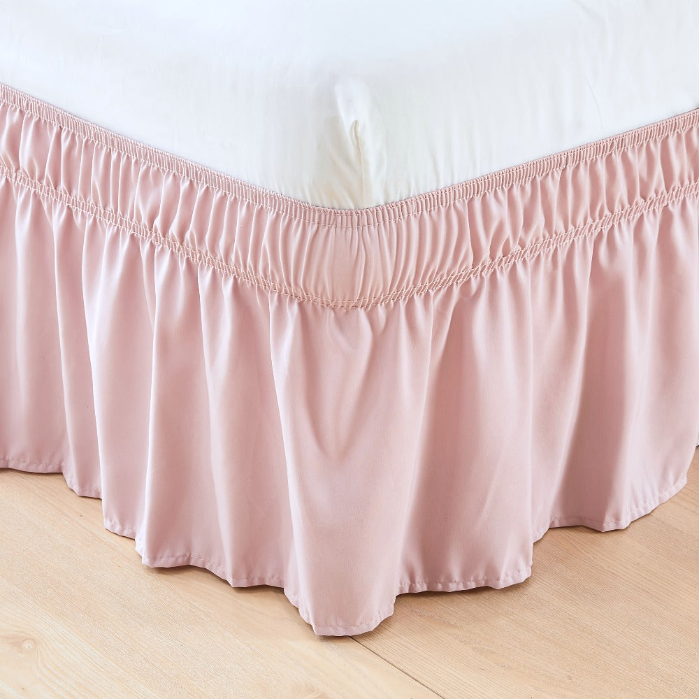 Ruffled Bed Skirt with Adjustable Elastic - Twin Full Queen King, 15-Inch Drop, Machine Washable, 30 Colors