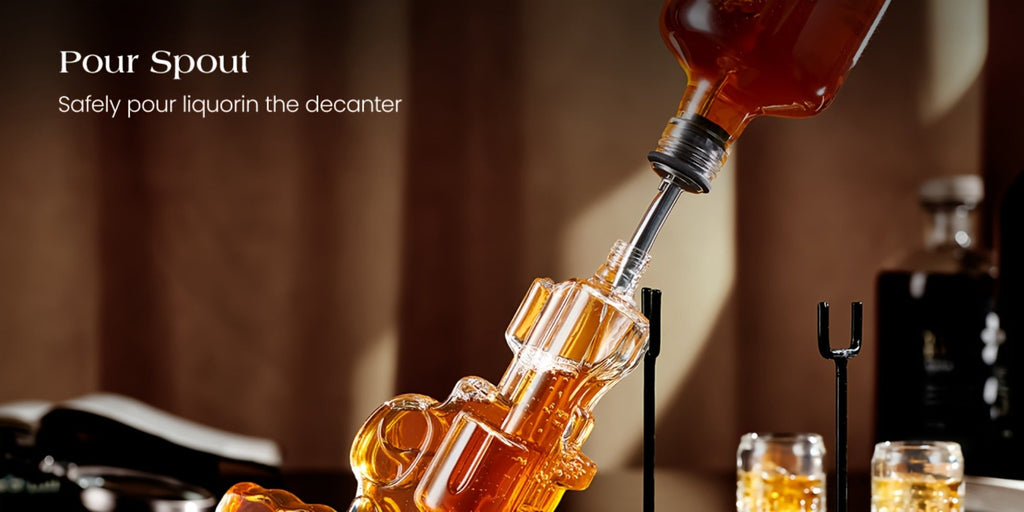 Pistol Whiskey Decanter Set with 2 Shot Glasses ¨C Cool Liquor Dispenser Gift for Him, Husband, Dad | Unique Birthday & Anniversary Bar Gift