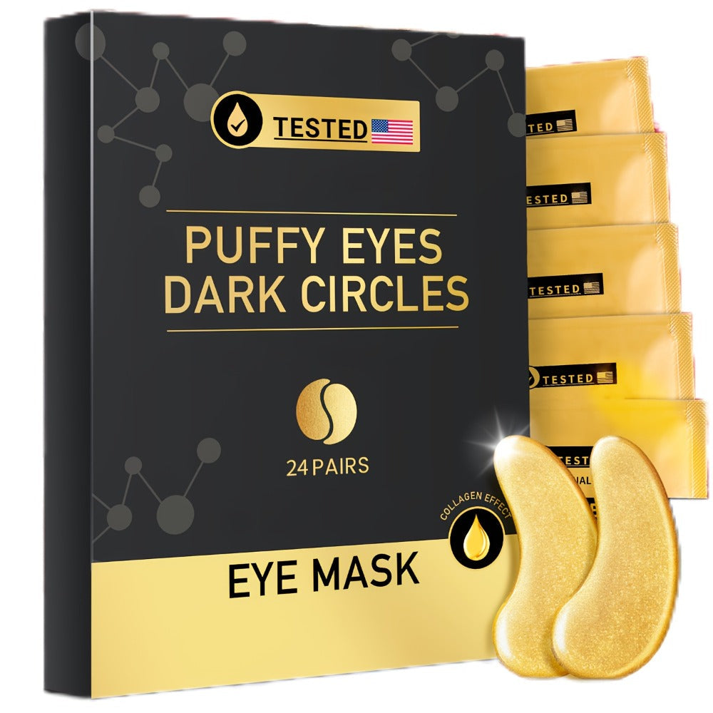 Under Eye Patches 24 Pairs Gold Collagen Eye Masks ¨C Reduces Dark Circles, Puffiness & Fine Lines, Hydrating Under Eye Mask for Rejuvenated, Youthful Skin