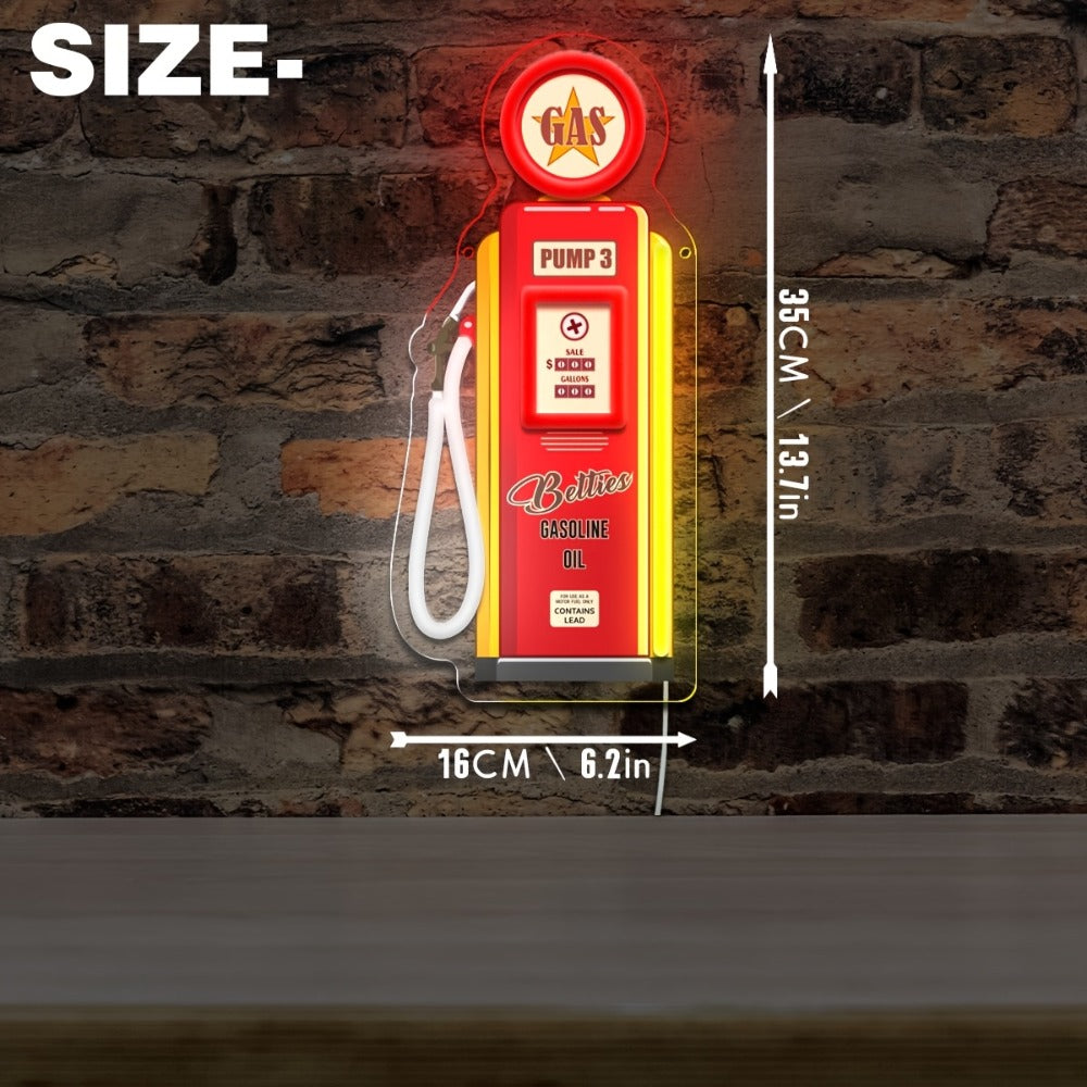 Neon Sign USB Powered Retro Wall Hanging Light - UV Reactive LED Art Decor with Switch Control for Bedroom Bar Man Cave Game Room Festival Party Decor Gas Tank Fire Extinguisher Design