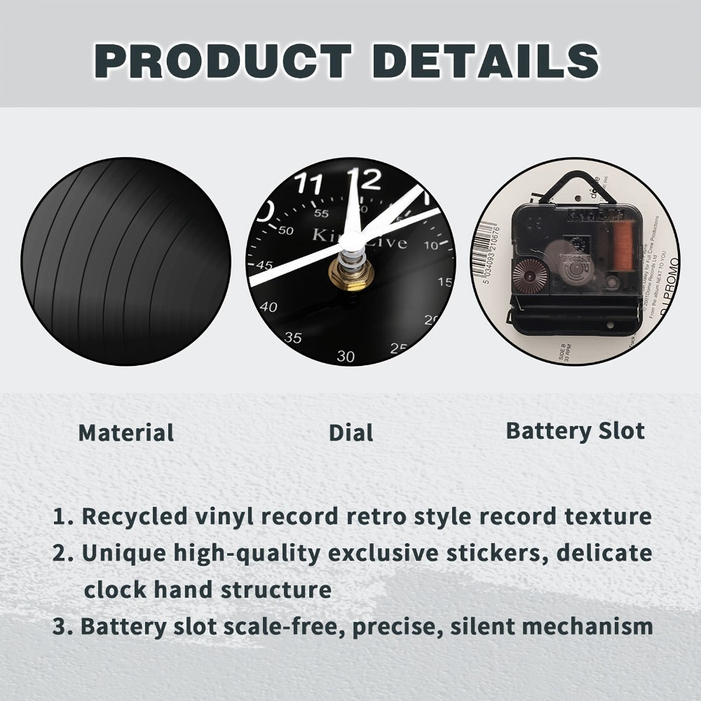Coffee Vinyl Record Wall Clock Silent, Decorative Coffee Cup Design Clock for Kitchen Living Room Bedroom, Unique Home Decor Gift for Coffee Lovers Christmas Birthday