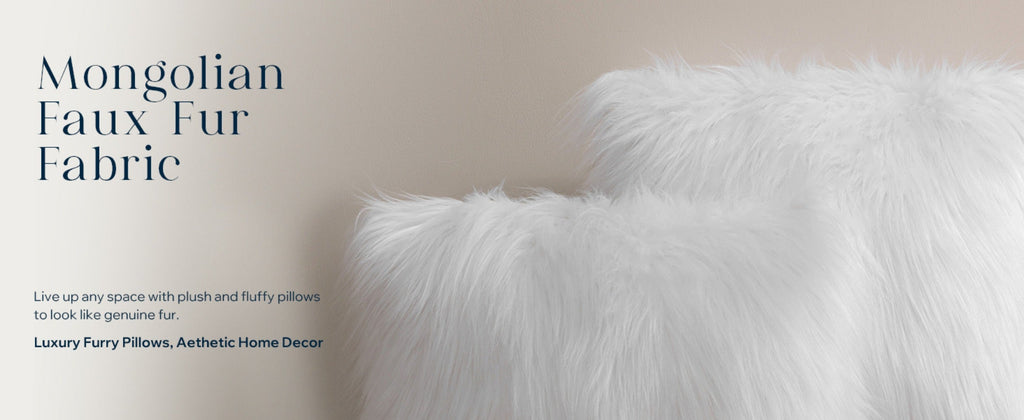 Faux Fur Throw Pillow Covers Pack of 2 ¨C Luxury Soft Fluffy Decorative Cushion Covers for Couch Bed Sofa, Pet Friendly, Zipper Closure