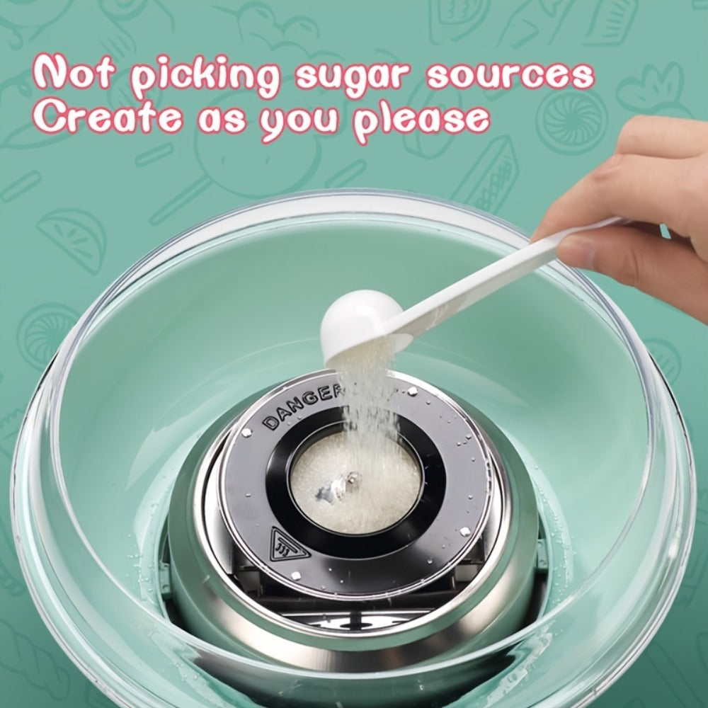 Cotton Candy Machine for Home & Commercial Use ¨C Desktop Tabletop Floss Maker, Food-Grade Anti-Scald Design, Makes Colorful Fancy Spun Sugar, Includes Colored Sugar & Rolling Sticks