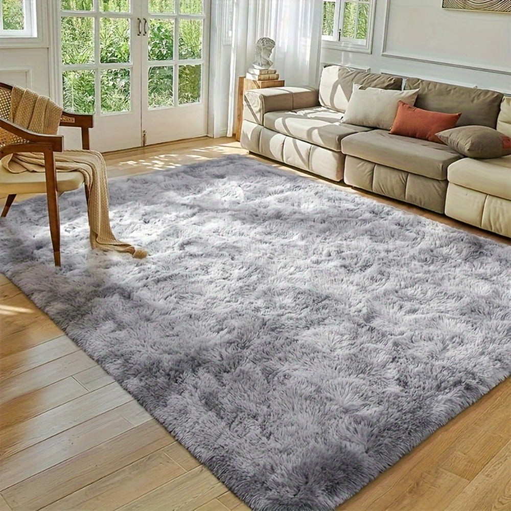 Fluffy Rug Plush Soft Indoor Carpet Non-Slip for Living Room Bedroom Hallway Runner Nursery Kids Play Area ¡ª Tie Dye & Solid Colors Multiple Sizes