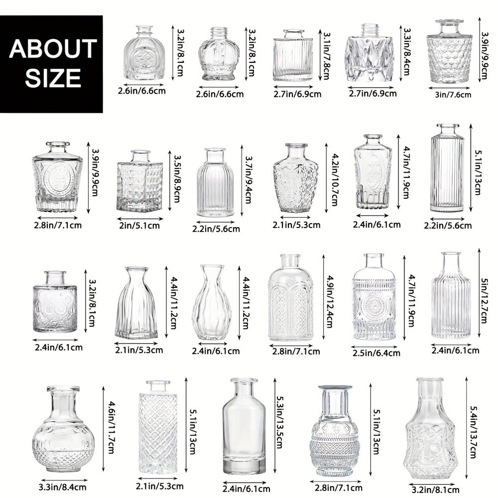 Glass Bud Vases Bulk - Small Flower Vases for Centerpieces, Rustic Wedding Table Decorations, Banquet, Party & Restaurant Decor, Aesthetic Home Decor for Halloween & Christmas, Set of 12/24/64