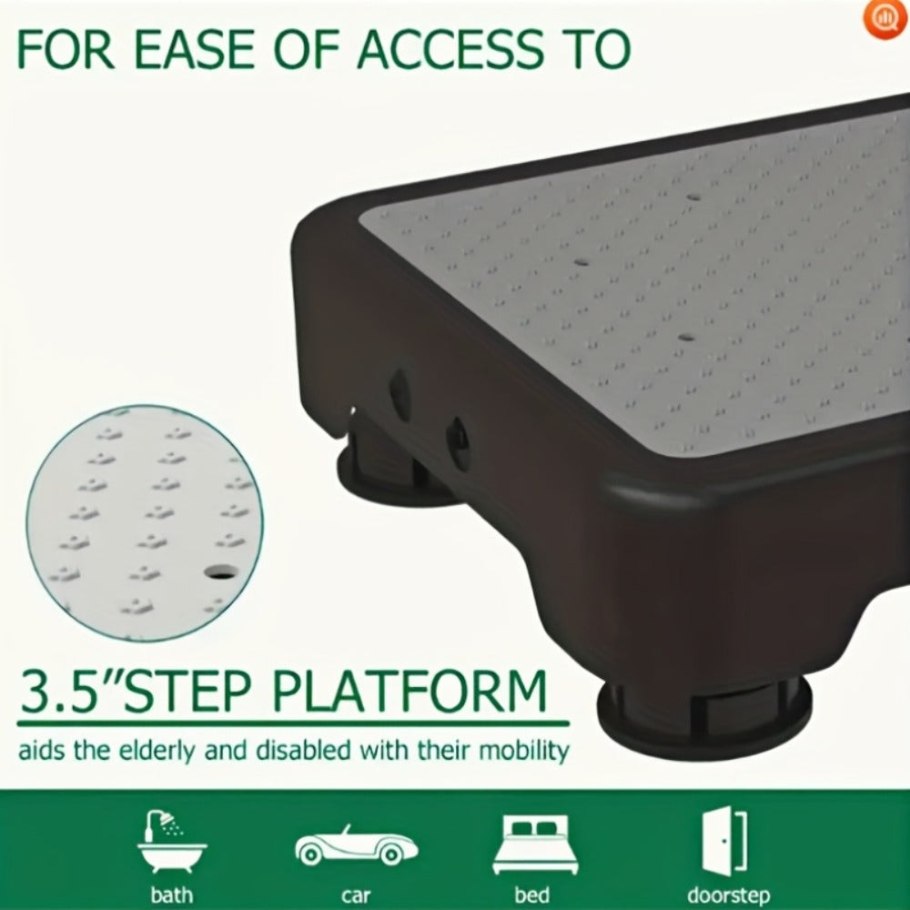 Step Stool Anti-Slip Heavy Duty ¨C Portable Mobile Stepping Stool with Textured Non-Slip Surface & Sturdy Base | Indoor Outdoor Use for Elderly, Bathroom, Toilet, Stairs & Standing Assistance
