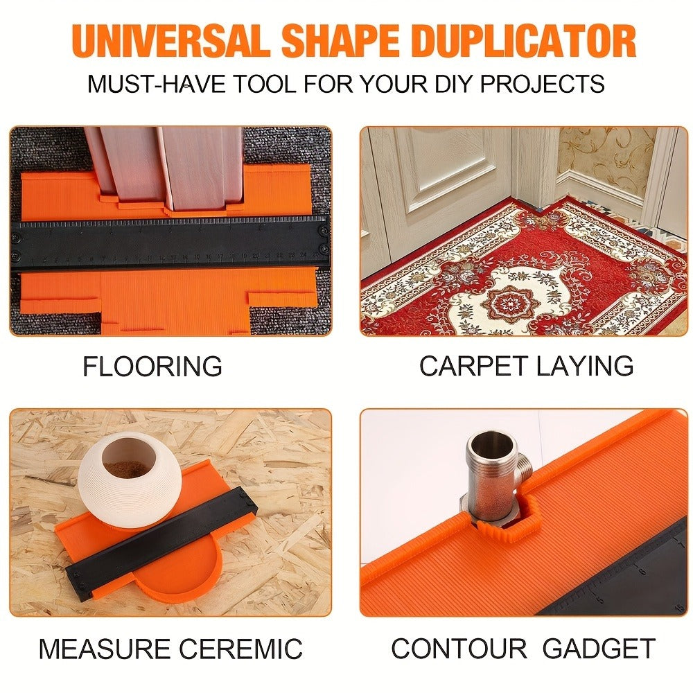 Contour Gauge Profile Shape Replicator Tool 2-Pack Adjustable Precision Irregular Shape Measuring Ruler for Woodworking Tile Carpet Laminate Corners DIY Projects