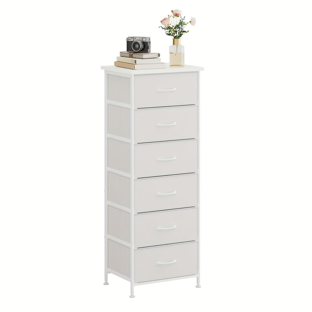 Tall Dresser with Fabric Drawers Storage Organizer 41-47 Inch 6 Drawer Chest for Bedroom Closet Entryway Clothing Storage 6 Colors