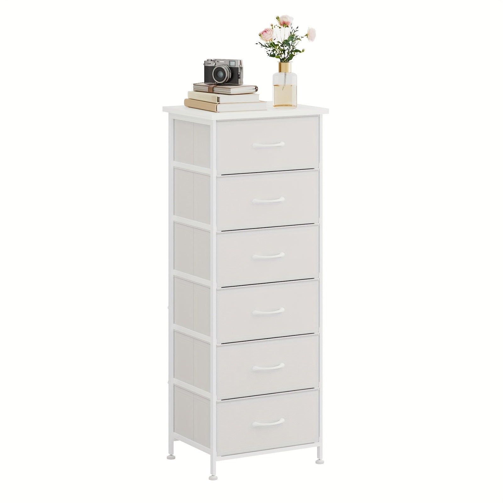Tall Dresser with Fabric Drawers Storage Organizer 41-47 Inch 6 Drawer Chest for Bedroom Closet Entryway Clothing Storage 6 Colors