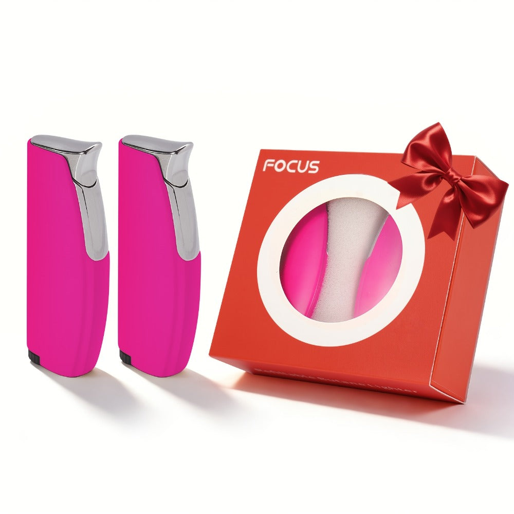 Windproof Lighter 2-Pack ¨C Slim Portable Pocket Lighter with Mirror Finish, Refillable Butane Flame, Fashionable Gift for Men & Women, Available in 8 Colors (Red, Black, White, Silver, Pink, Blue, Yellow, Green)