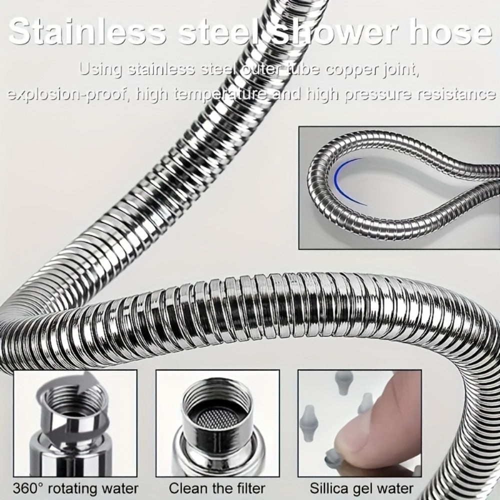 Rainfall Shower Head with Handheld Combo ¨C 8¡± High Pressure Rain Shower, 5-Setting Adjustable, Anti-Leak with 11¡± Extension Arm, Holder & Hose, Height & Angle Adjustable