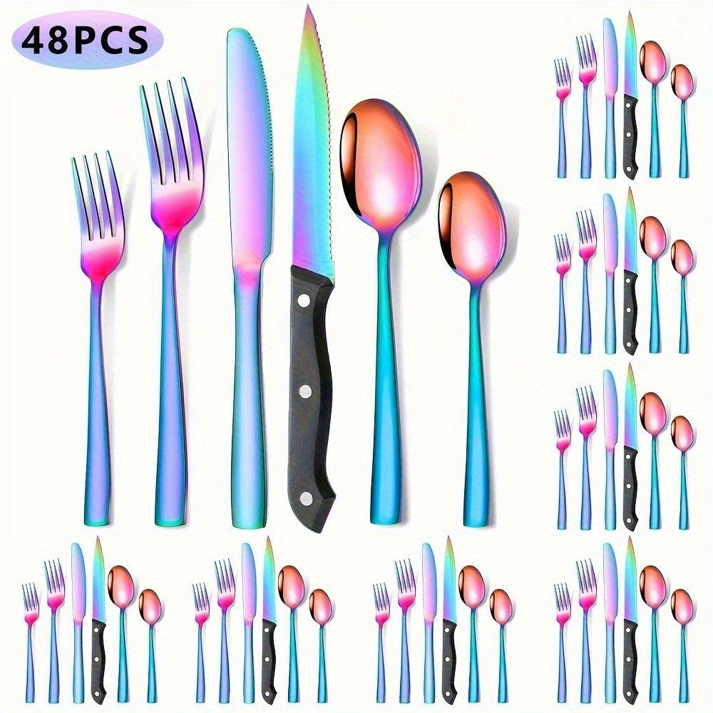 Stainless Steel Flatware Set, Mirror-Polished Cutlery Set for Home & Hotel, Gift Box Included, Dishwasher Safe Silverware for Parties, Weddings & Banquets