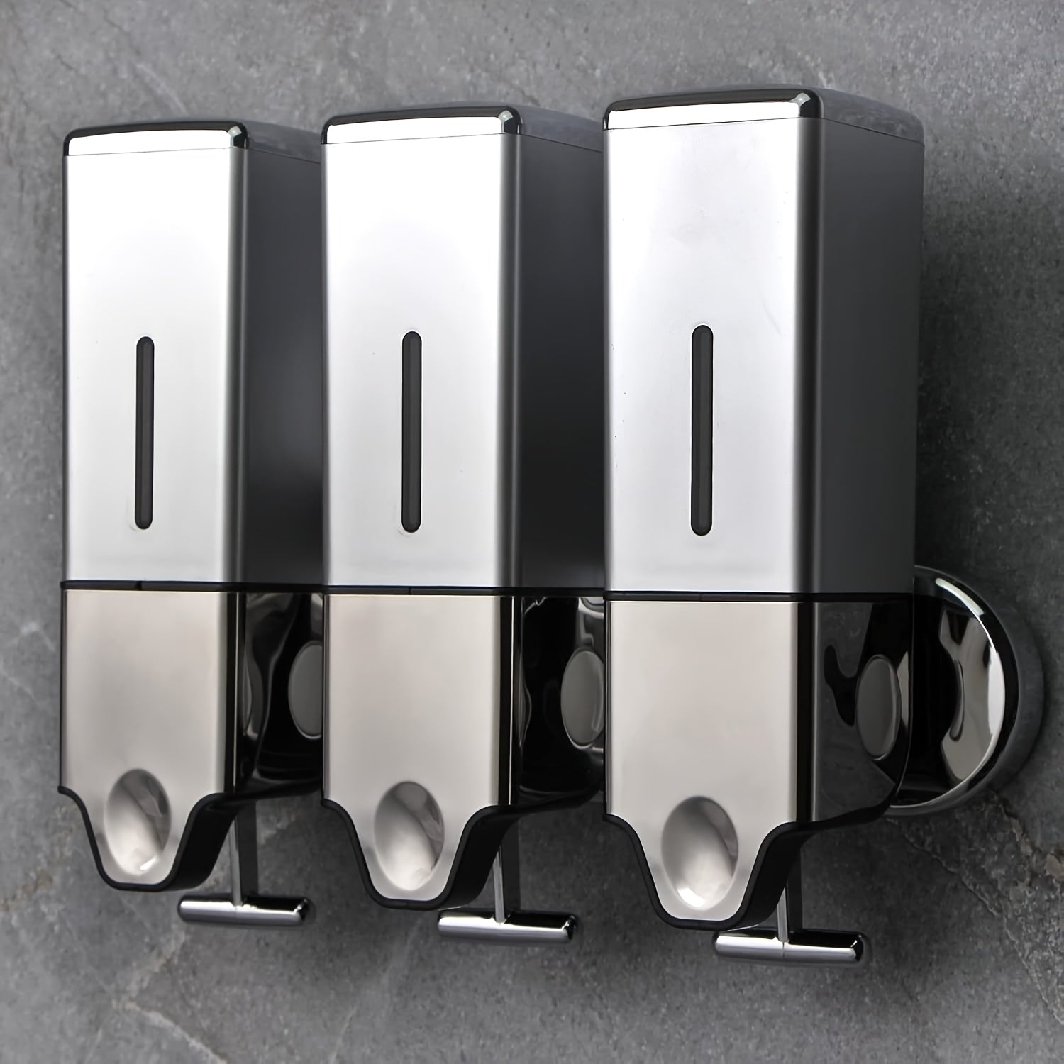 Wall Mounted Soap Dispenser Set 3-Pack No Drill 16.91oz Shampoo Shower Gel Conditioner Dispenser for Bathroom Kitchen