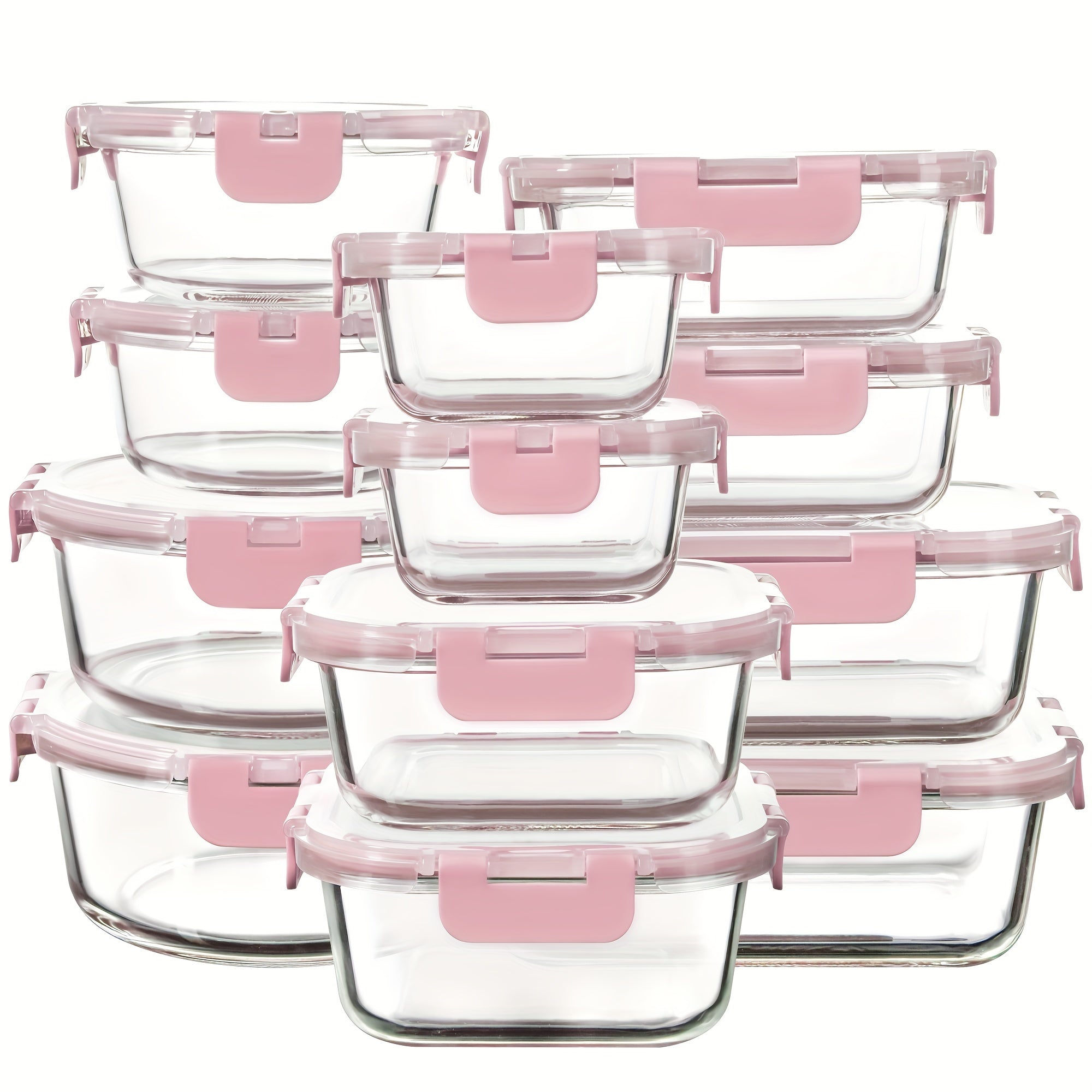 Glass Food Storage Containers with Airtight Lids - Borosilicate Glass Meal Prep Containers Set, Microwave Dishwasher Freezer Safe, BPA Free, Leak Proof Lunch Containers for Kitchen
