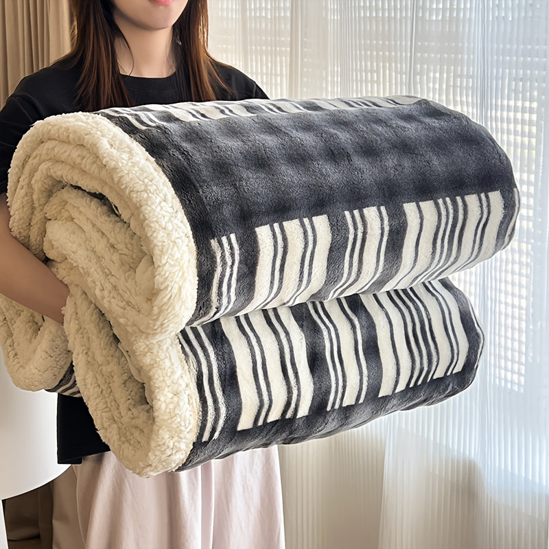 400-450gsm Heavyweight Flannel Blanket ¨C Thick Warm Woven Throw for Bed, Sofa & Bedroom, Machine Washable, 16 Patterns, 4 Sizes