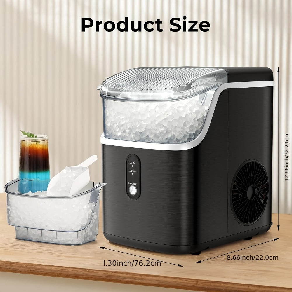 Nugget Ice Maker Countertop Pebble Ice Machine 26 Lbs 35 Lbs Per Day, Sonic Ice Bullet Ice Cube Options, Self-Cleaning Ice Maker with Ice Scoop and Basket, Portable Ice Machine for Home Kitchen Bar RV