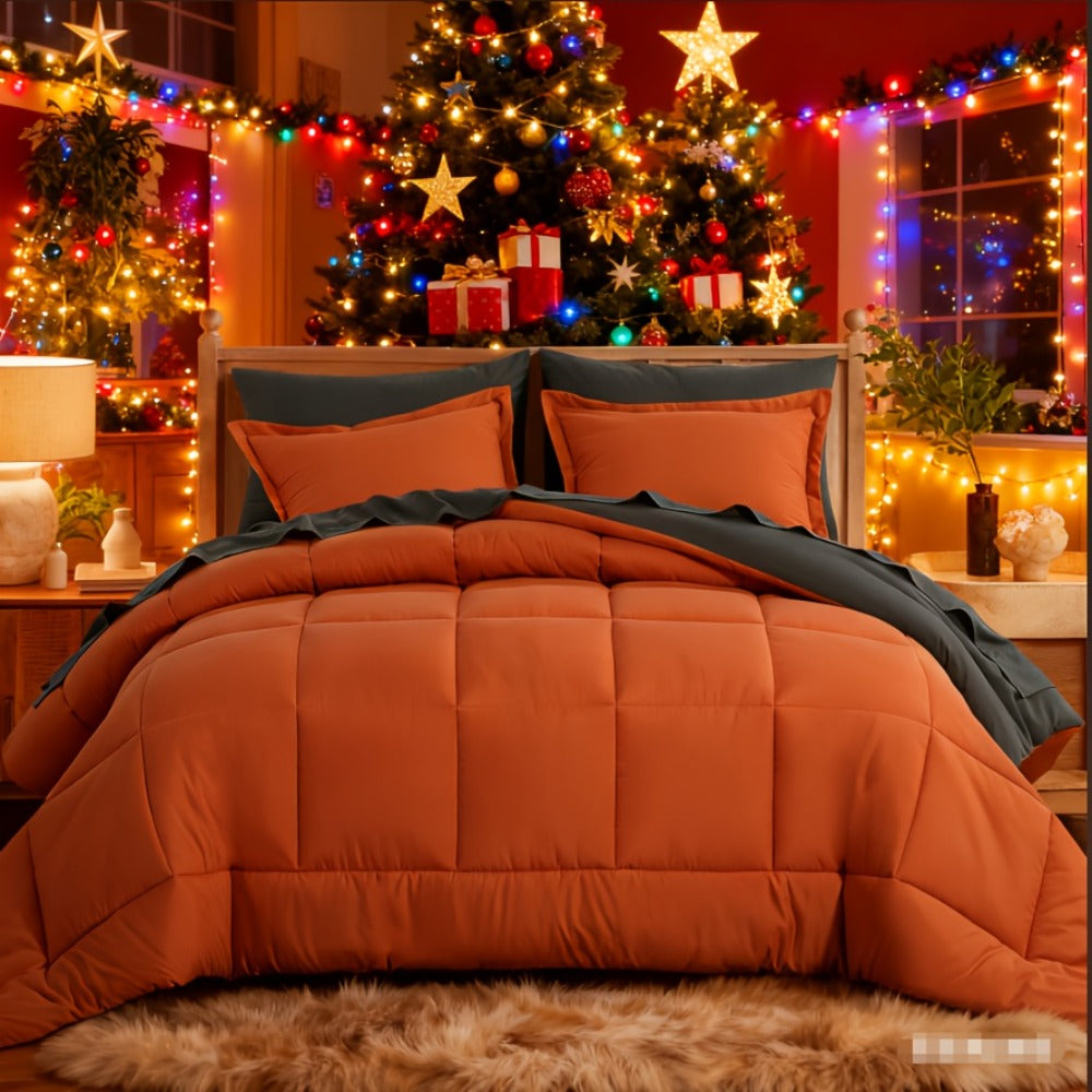 7 Piece Comforter Set Luxury Soft Fluffy Bedding All Season Bed in a Bag with Comforter Fitted Sheet Flat Sheet Pillowcases Hypoallergenic Breathable Easy Care Queen King Twin XL Full