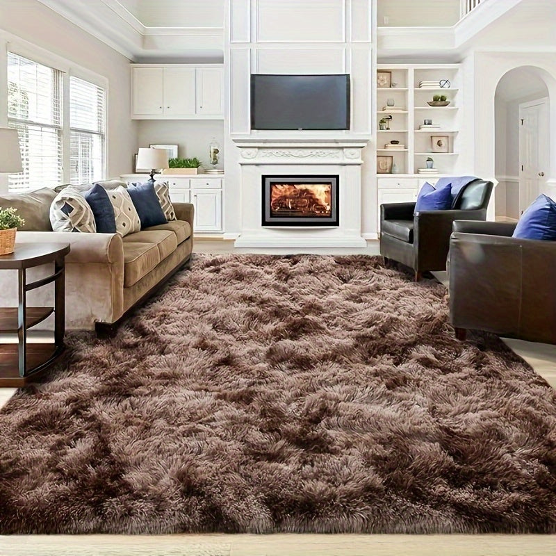 Gradient Color Soft Area Rug - Washable Anti-Slip Shaggy Fluffy Carpet for Living Room & Bedroom | Modern Machine-Made Floor Mat in Extra Large Sizes | Cozy Plush Rug in Multiple Colors