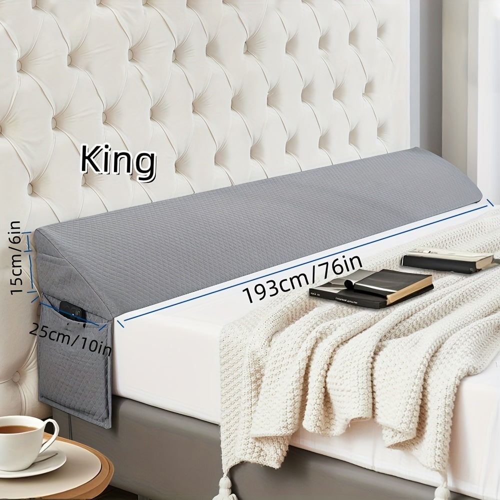 Bed Wedge Pillow Bed Gap Filler - Memory Foam Mattress Wedge Headboard Pillow for Sleeping, Backrest & Post-Surgery Support