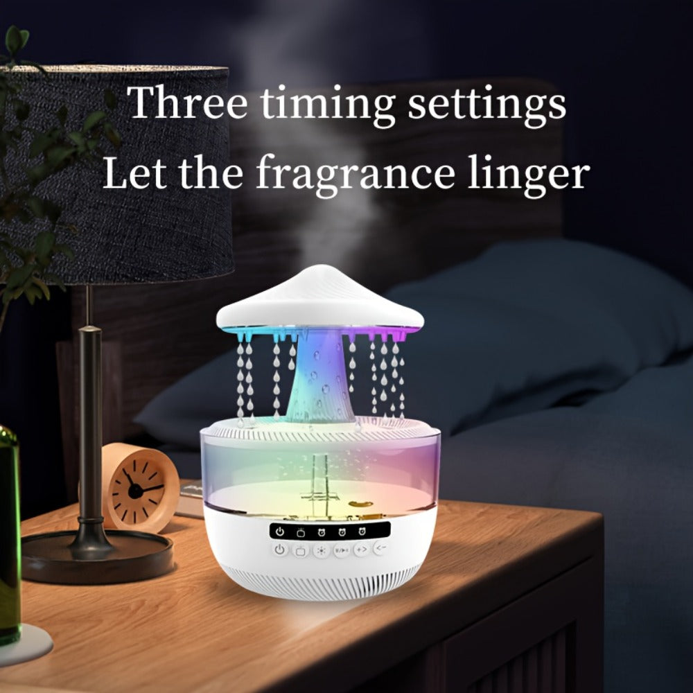 Aromatherapy Diffuser Humidifier Upgraded Colorful Raindrop Music Design 7-Color LED Night Light Large Capacity Quiet Operation for Bedroom Office Valentine Gift