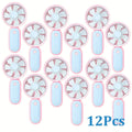 Mini Handheld Fan Bulk 12 Pack | Portable Neck & Wrist Personal Fan, USB Rechargeable, Lightweight Cute Design for Wedding Favors, Festival Party, Travel, Camping & Office Giveaways ¨C Type A & B