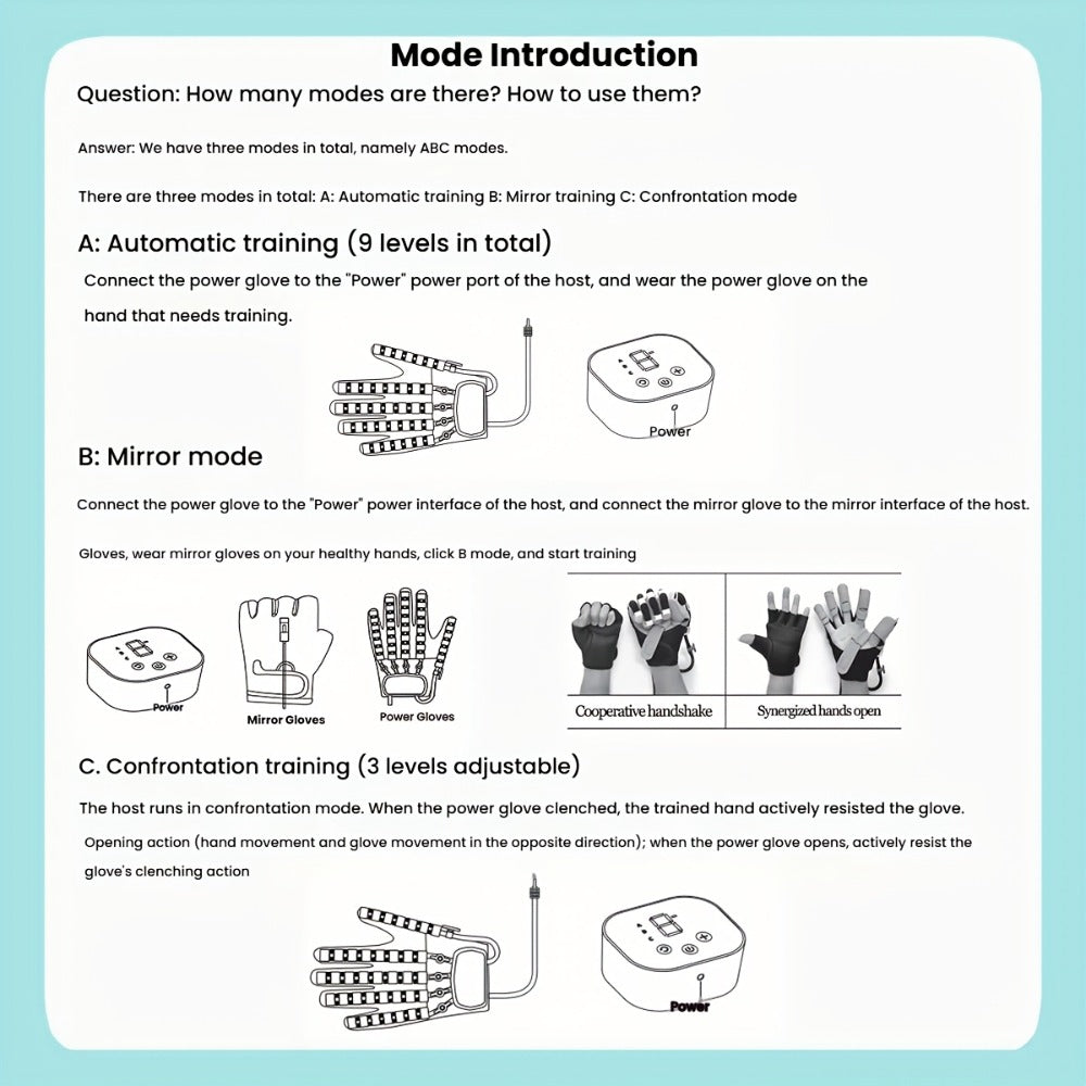 Rehabilitation Robot Gloves for Hand & Finger Training, Air Pressure Finger Exercise Device with LCD Touch Screen, Stroke Recovery & Finger Separation Rehab Glove for Elderly, Left or Right Hand M-XXL