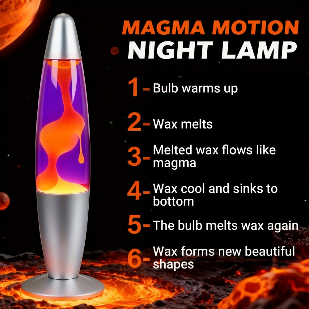 Lava Lamp 16 Inch for Bedroom Living Room Office, Relaxing Liquid Motion Lamp with Purple Water Yellow Wax, Retro Night Light Home Decor Accent