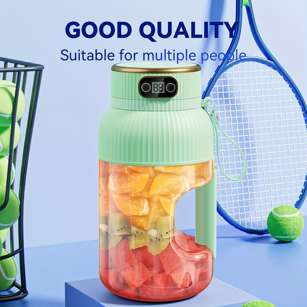 Portable Juicer Travel Blender with Digital Display 33.8oz - Motorized Wireless Blender for Smoothies, Milkshakes & Protein Shakes, Rechargeable Mini Blender for Gym, Picnic & Travel, No Outlet Needed
