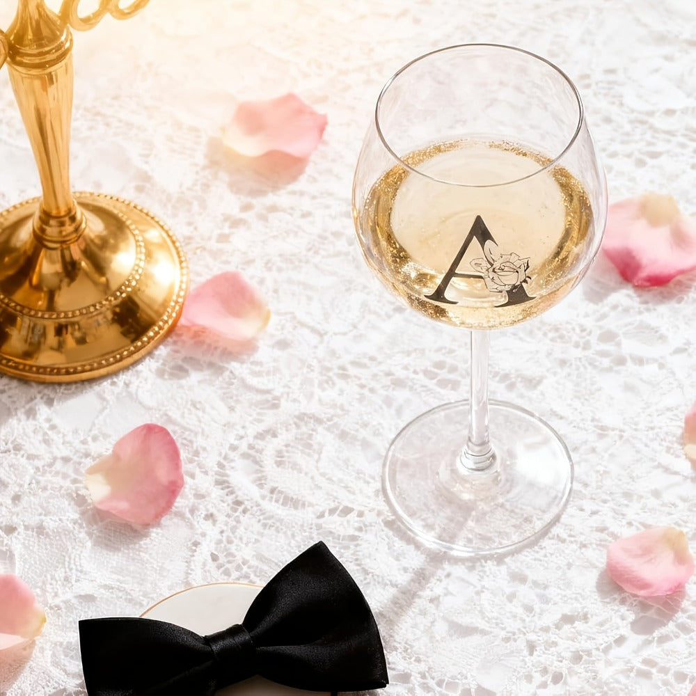 Personalized Wine Glass Gift for Women ¨C A-Z Initial Letter Monogrammed Wine Glass with Gift Box & Greeting Card ¨C Unique Birthday, Christmas & Mother's Day Gift for Mom, Best Friend & Sister