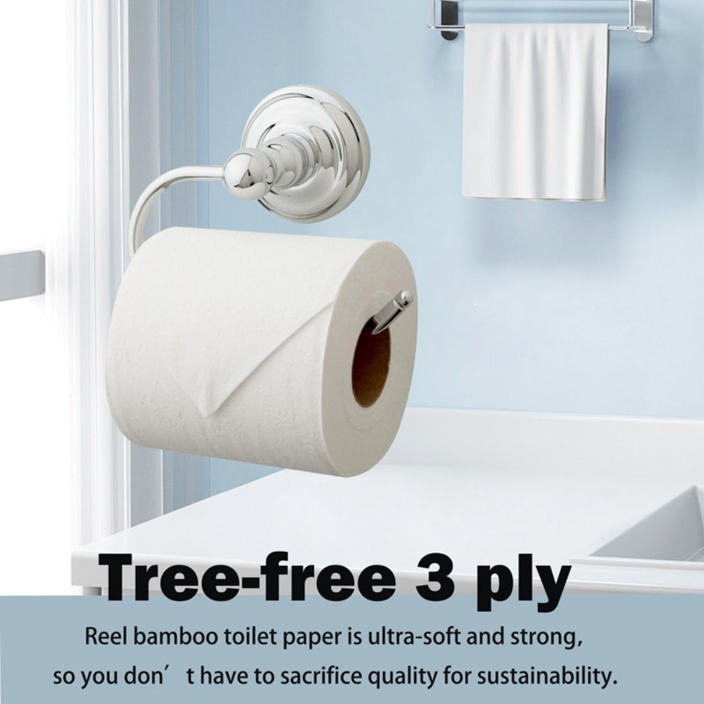 Bamboo Toilet Paper 24 Rolls 3-Ply 300 Sheets Per Roll Tree-Free Hypoallergenic Septic Safe Flushable Soft Strong Fragrance-Free BPA-Free Eco-Friendly Bathroom Tissue RV Travel Home Use